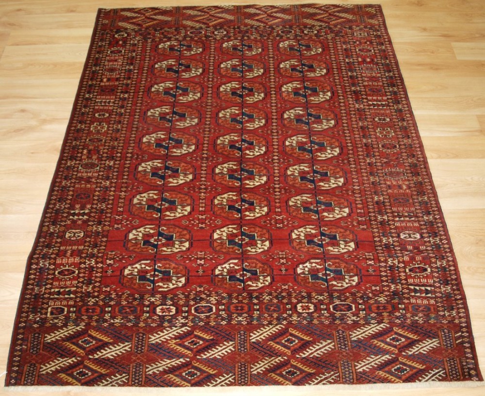 antique rug by the tekke turkmen fine weave and small size circa 1900