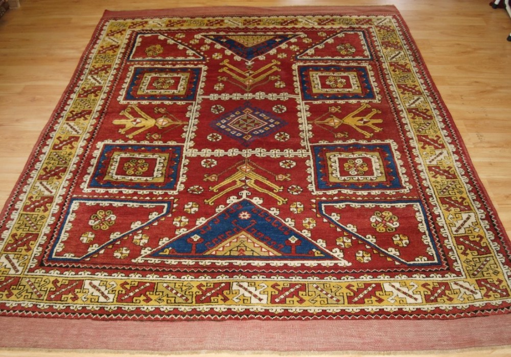 antique turkish bergama region rug excellent colour including a good yellow circa 1900