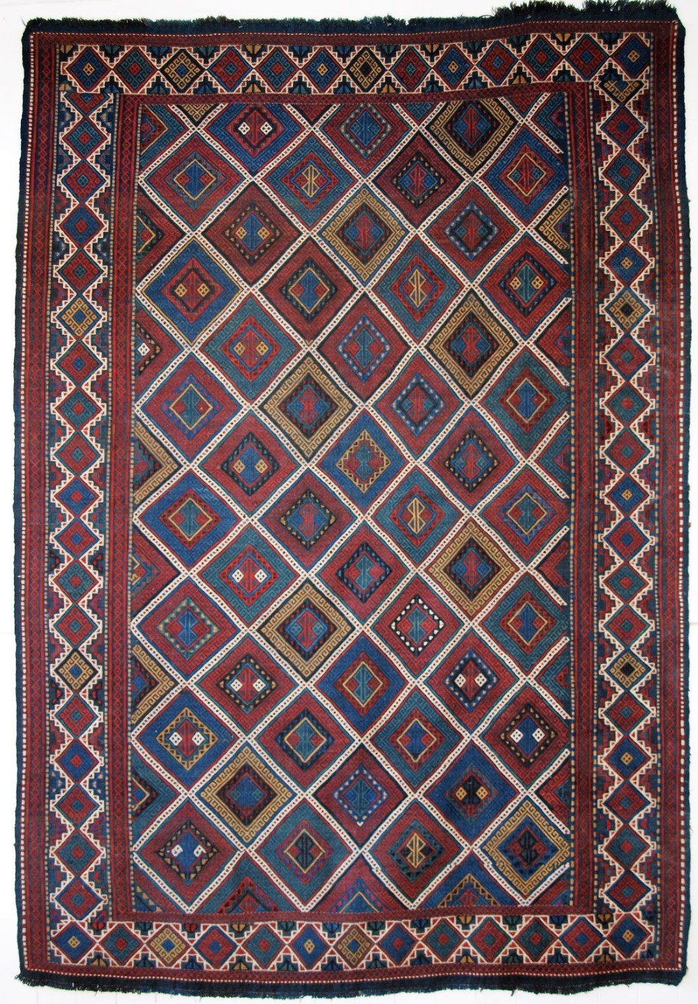 antique caucasian azeri verneh embroidered flatweave outstanding condition circa 1900