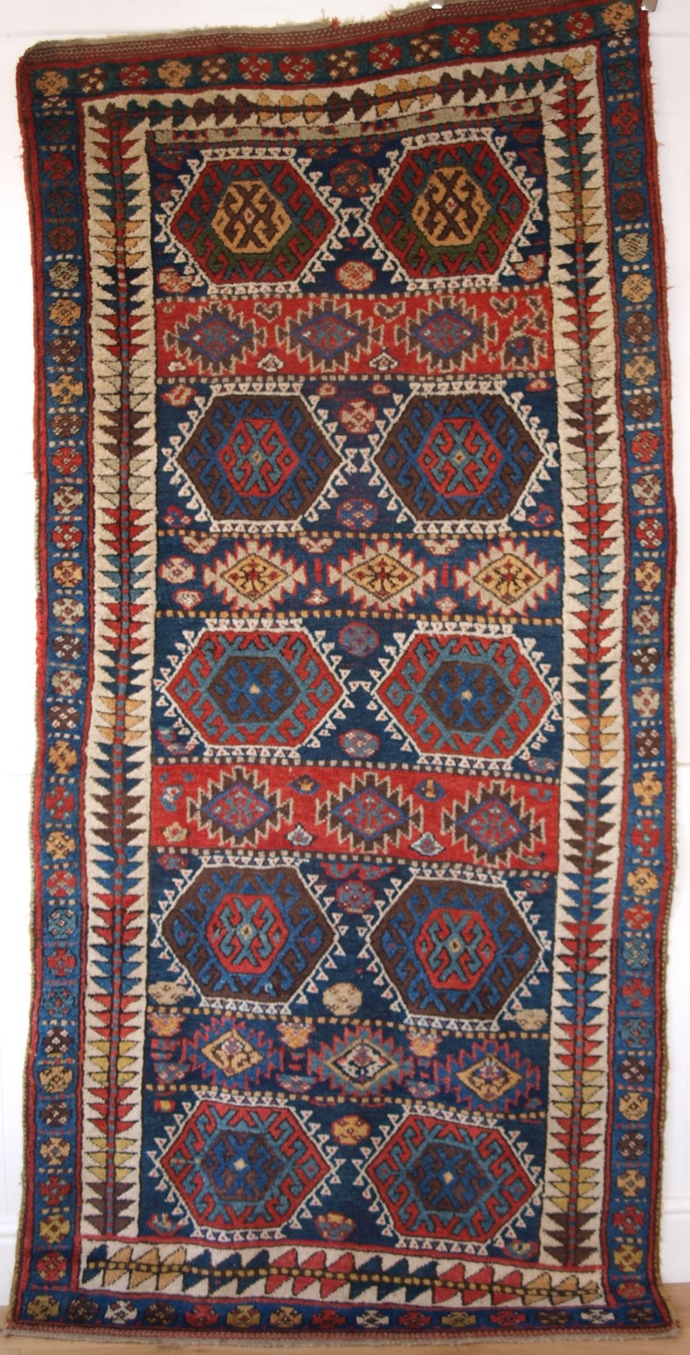 antique sanjabi kurdish long rug thick heavy pile great colours circa 1880