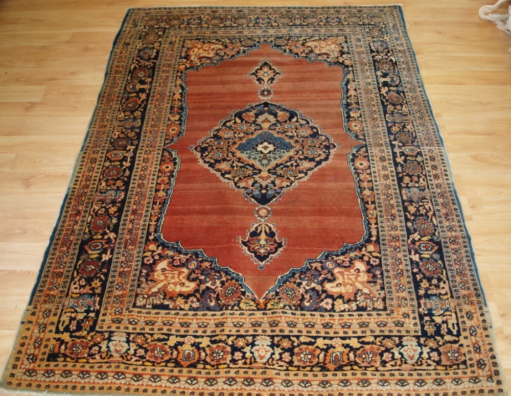 antique tabriz rug of classic design and outstanding colour circa 1900
