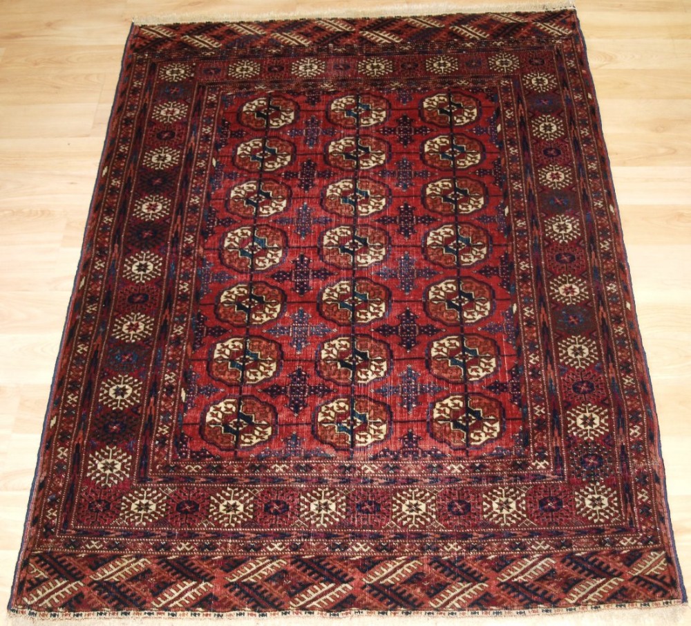 antique tekke turkmen small size 'dowry' rug with great colour circa 1900