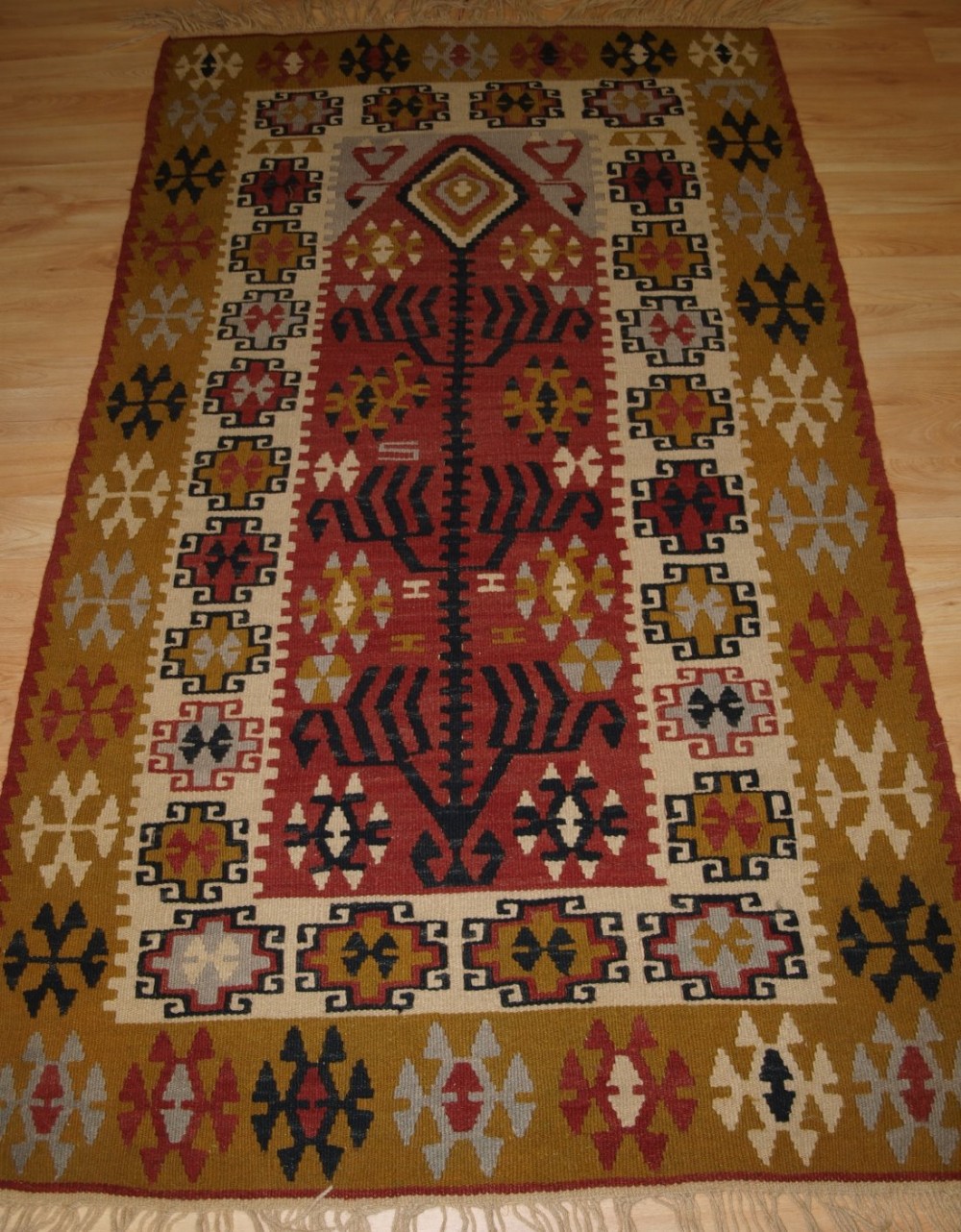 old turkish kayseri prayer kilim wonderful colour traditional design circa 1920