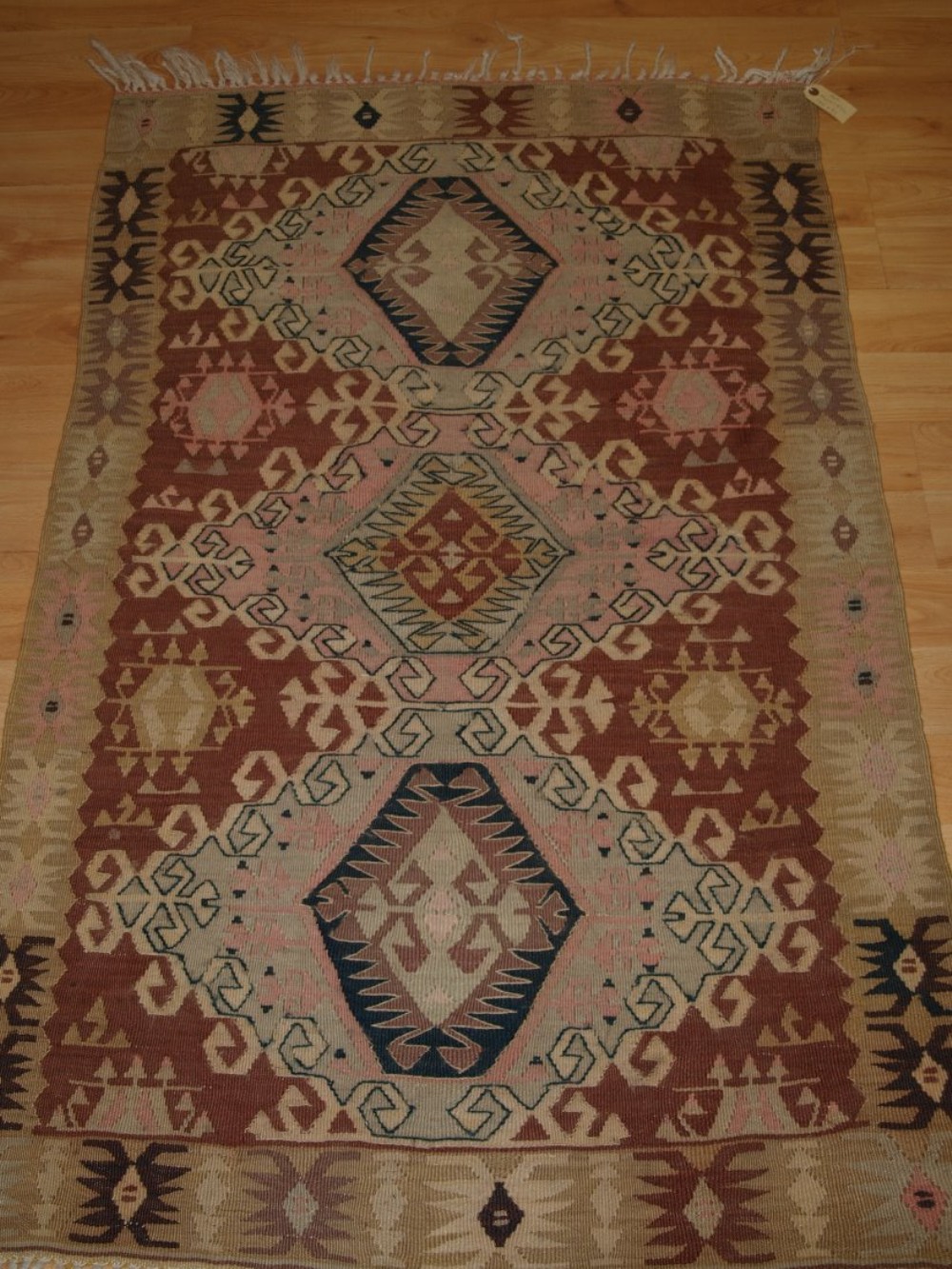old turkish kayseri kilim wonderful soft colours small size circa 1920