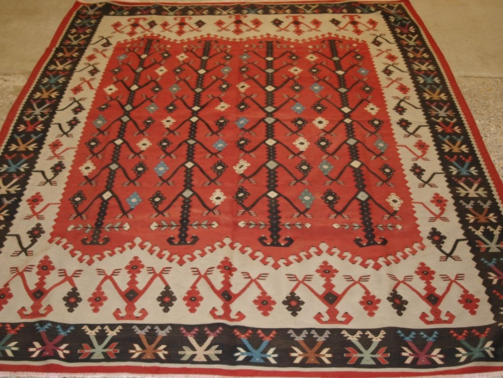 old turkish sarkoy kilim rug outstanding and scarce design circa 1920