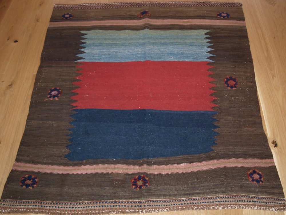 antique afshar kilim sofreh with bold design and colour circa 190020