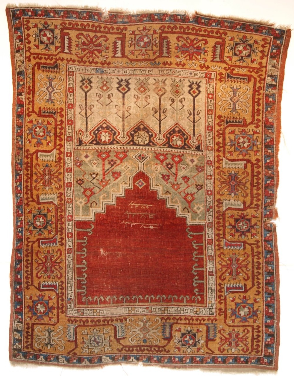 antique turkish ladik prayer rug dated 3 times 1285 1868 superb early example
