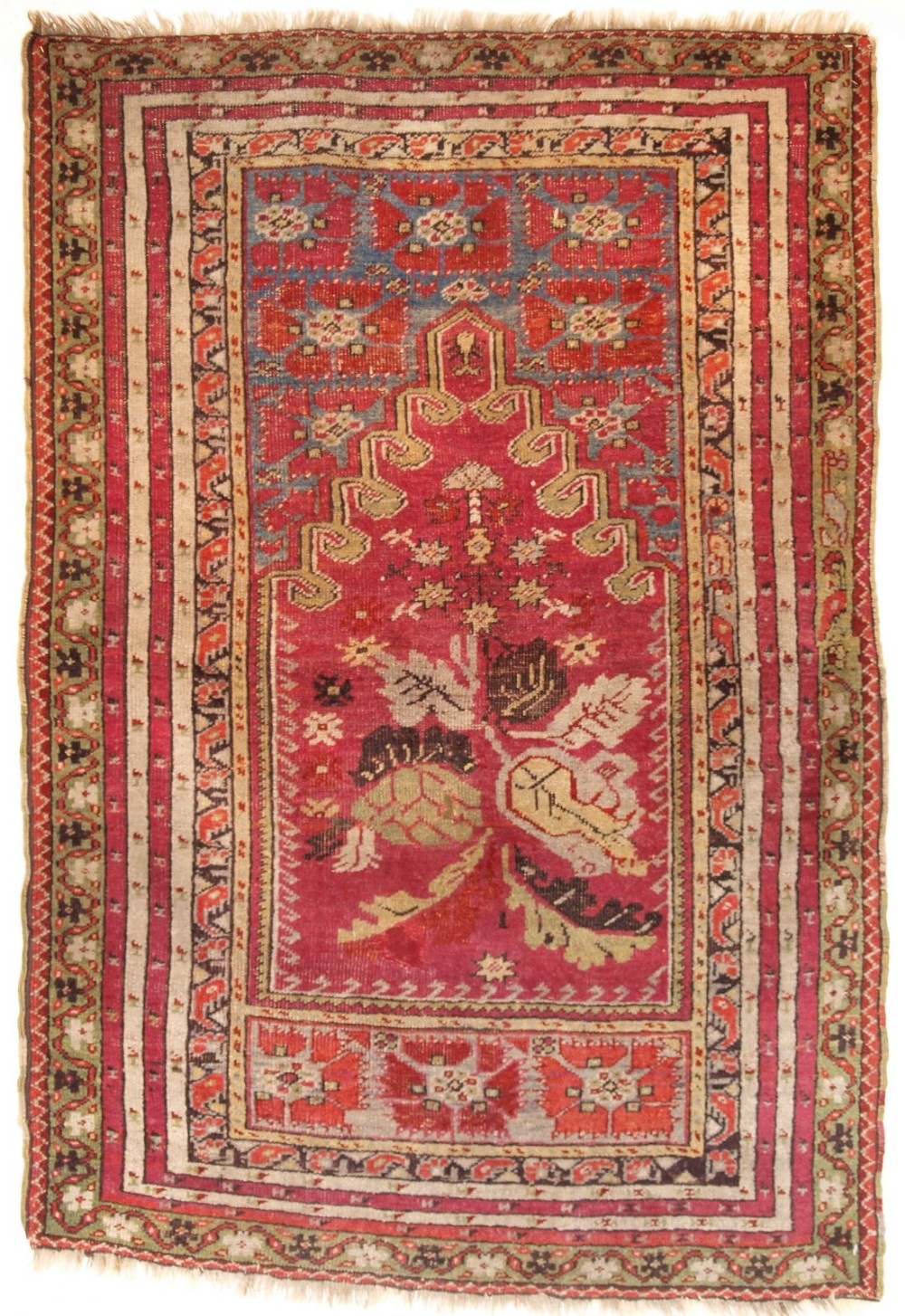 antique turkish kirsehir village prayer rug of small size 2nd half 19th century