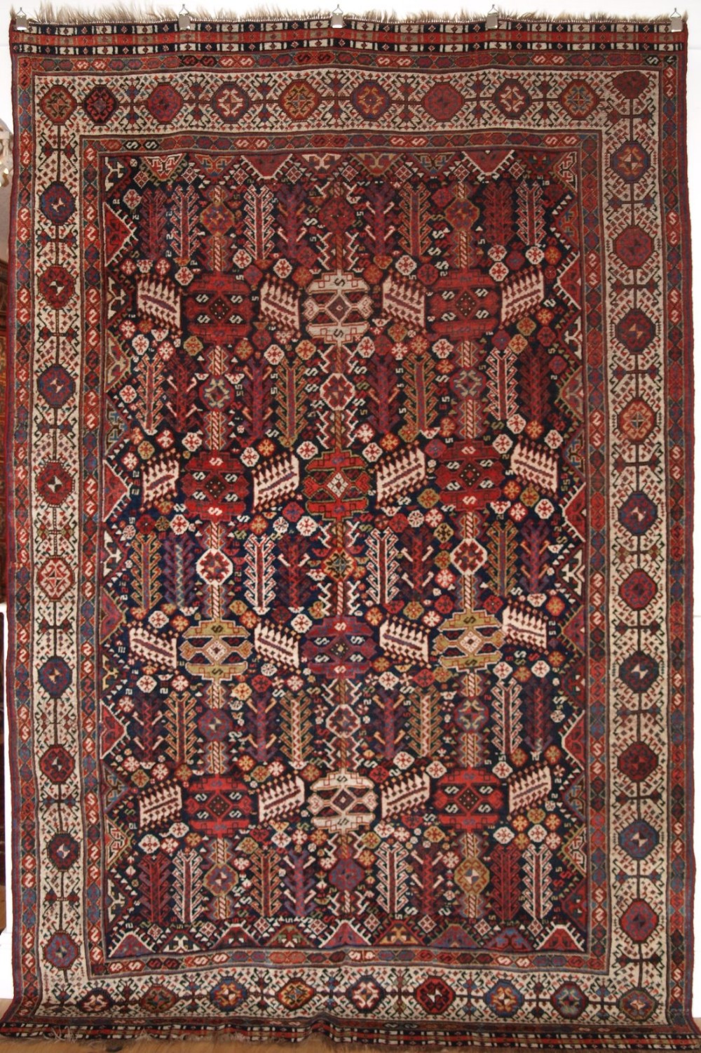 antique shekarlu qashqai rug classic design excellent condition circa 1900