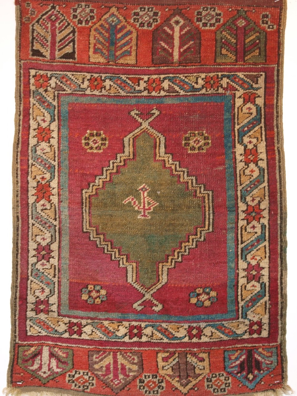 antique turkish kirsehir village yastik rug late 19th century