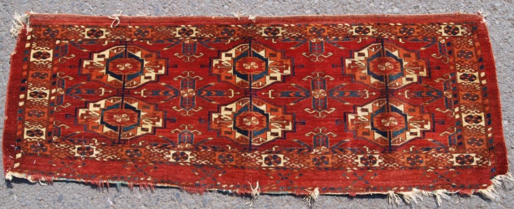 antique tekke turkmen 6 gul torba velvet like handle very fine circa 1850 or earlier