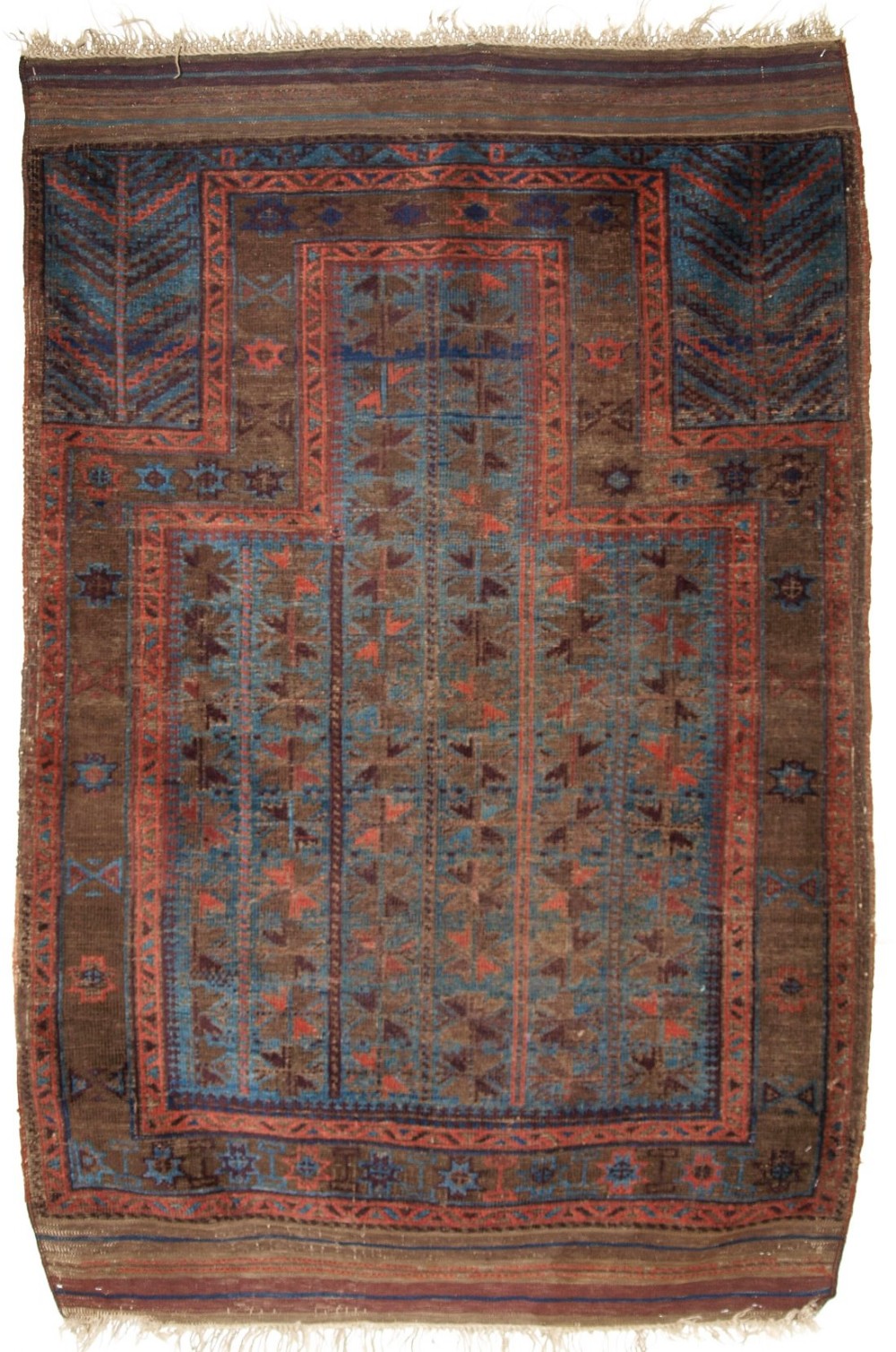 antique baluch blue ground prayer rug mid 19th century