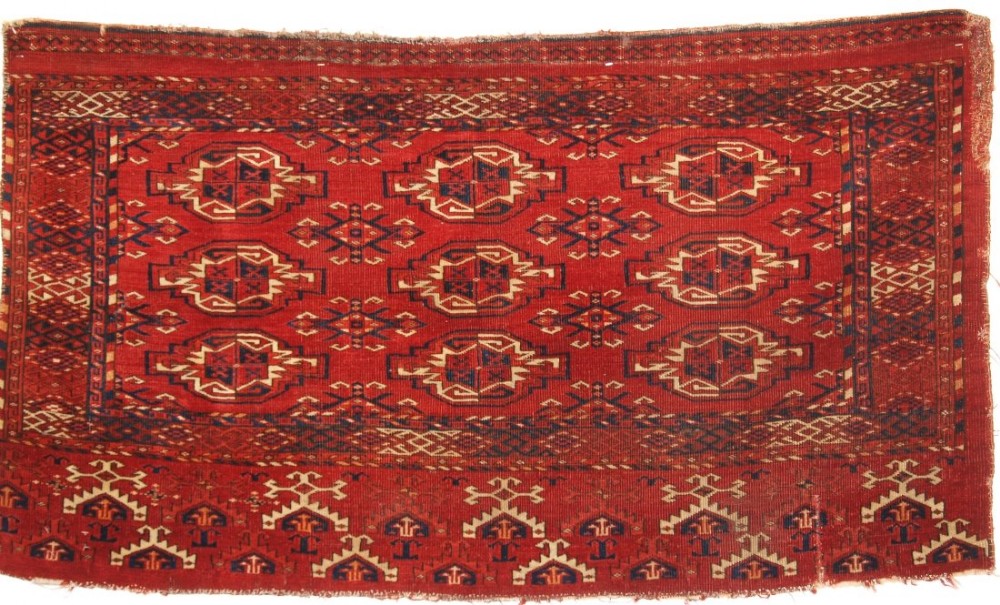 antique kizil ayak turkmen chuval superb colour late 19th century one of a pair b