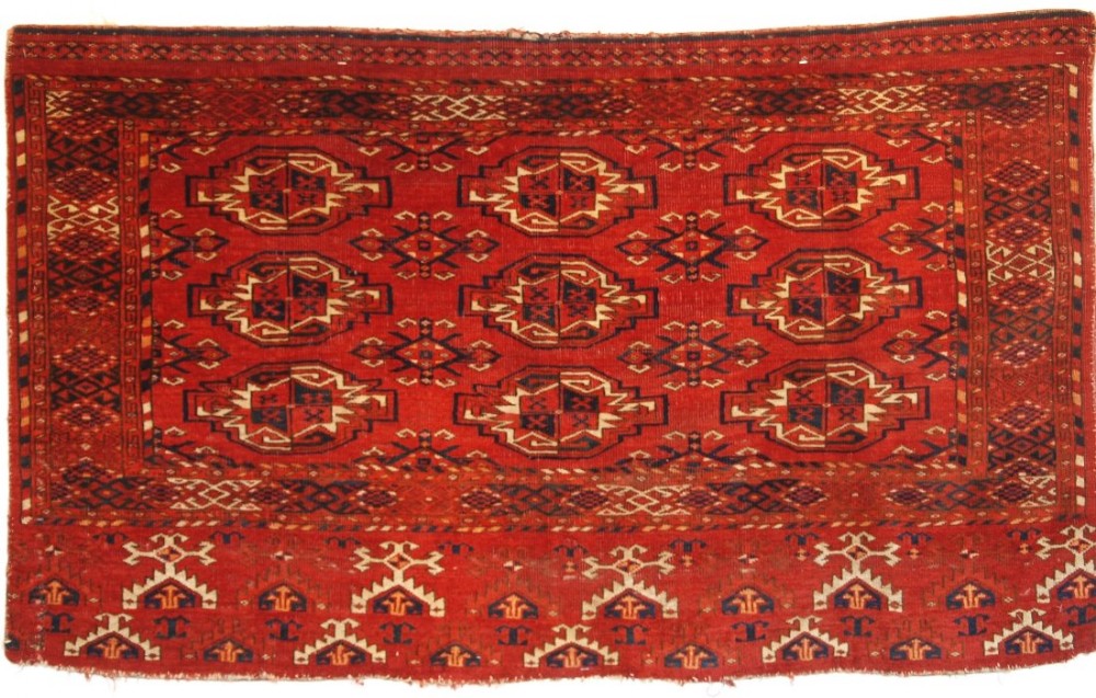 antique kizil ayak turkmen chuval superb colour late 19th century one of a pair a