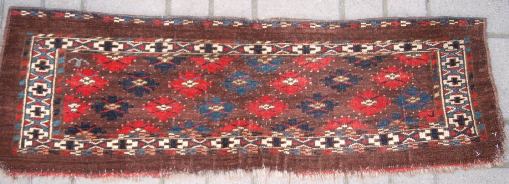 antique yomut turkmen torba great design and colour late 19th century one of a pair b