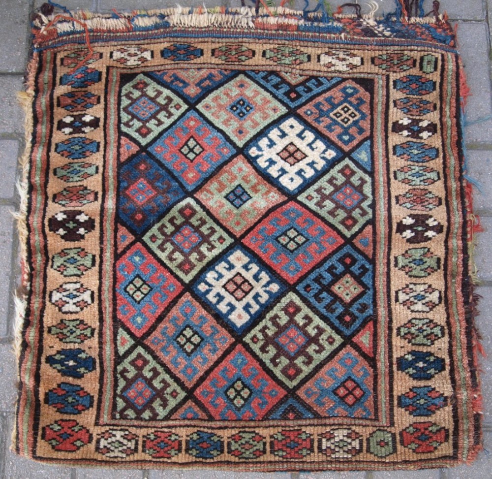 antique jaf kurd bag complete with plain weave back circa 1900