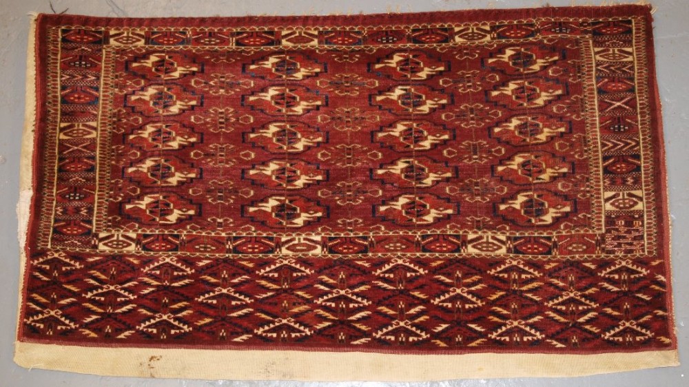 antique tekke turkmen chuval very fine weave plain weave back circa 1900
