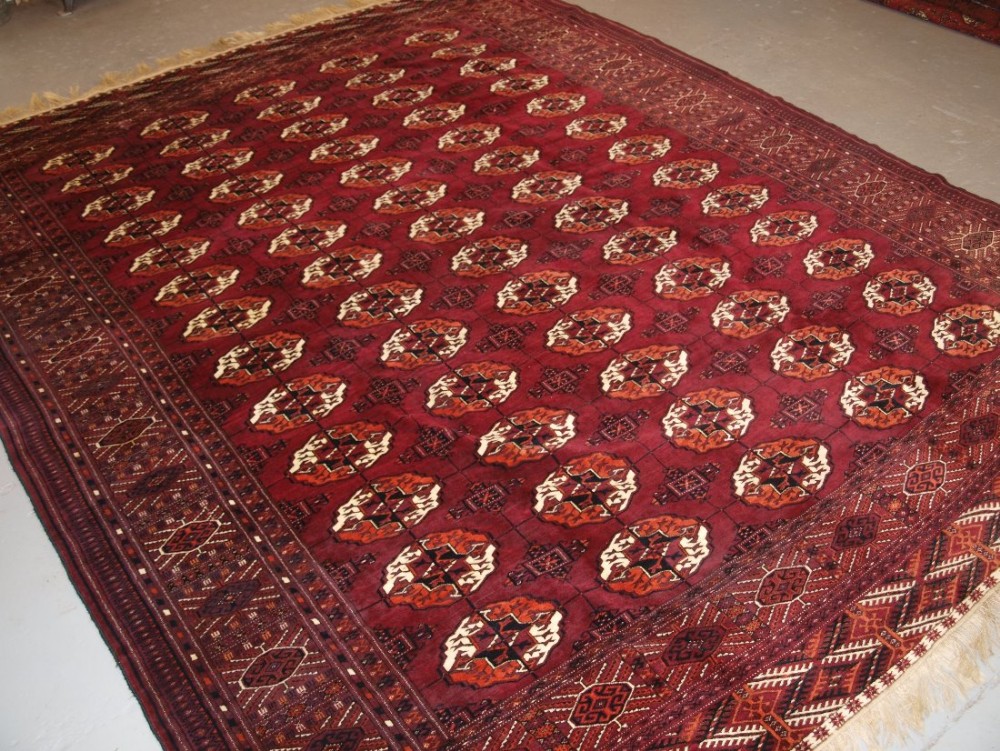 antique tekke turkmen main carpet with superb rich colour and outstanding condition circa 1900
