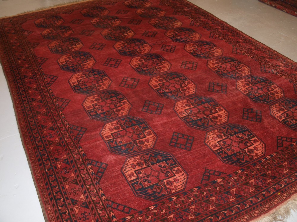 antique afghan ersari sulayman carpet superb colour and large size inscribed and dated circa 1900