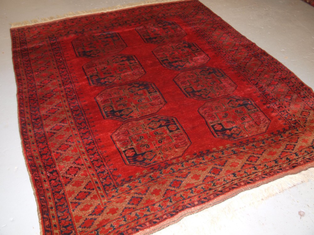 antique afghan village rug ersari weavers superb colour and soft wool circa 1900