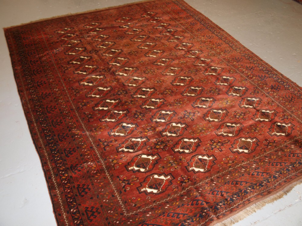 old afghan village carpet ersari weavers chuval gul design circa 1920