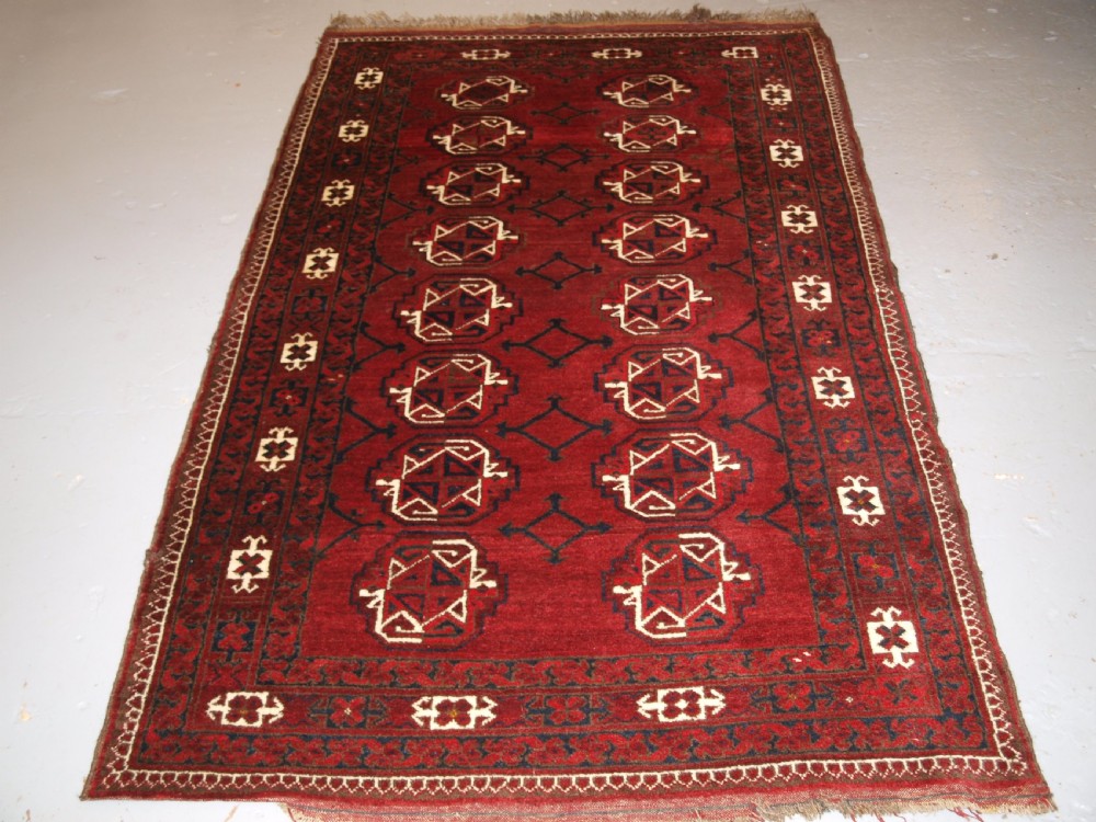 old afghan ersari kizil ayak turkmen rug great colour circa 1920