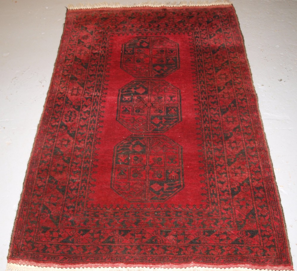 old afghan village rug very hard wearing good colour circa 1900