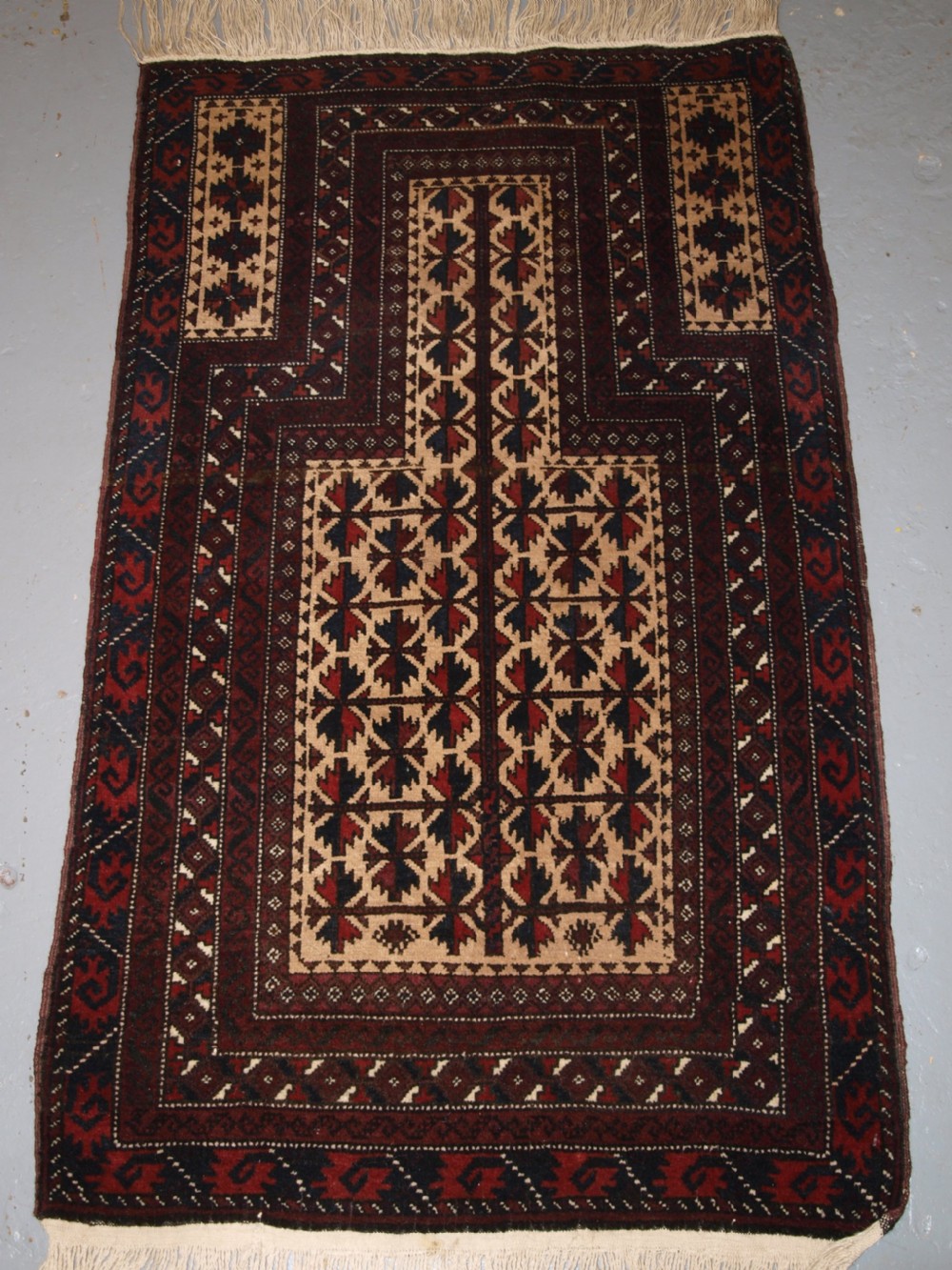 old afghan baluch camel ground prayer rug with tree of life great condition circa 1920
