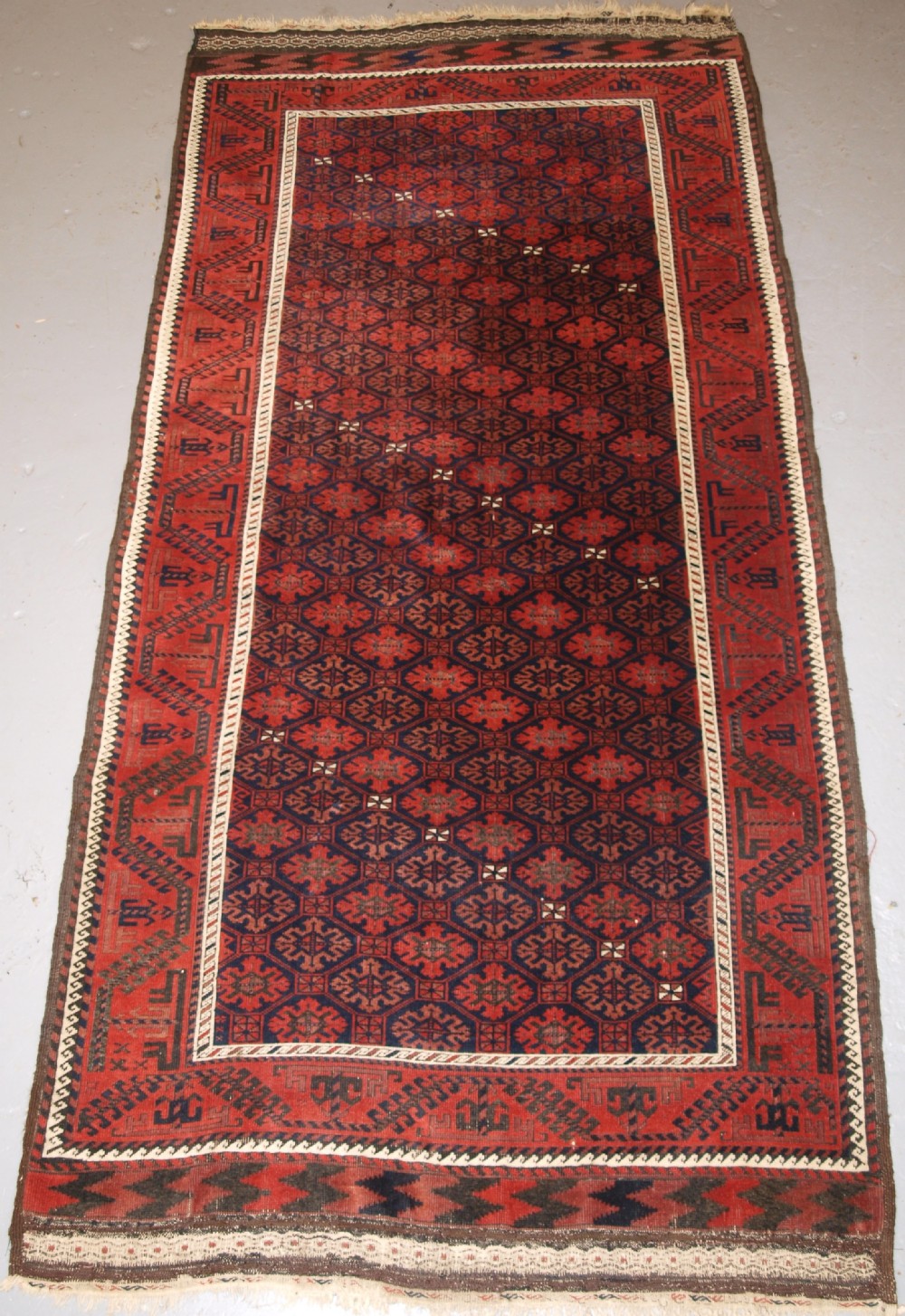 antique baluch rug khorassan region eastern persia snowflake lattice design 4th quarter 19th century