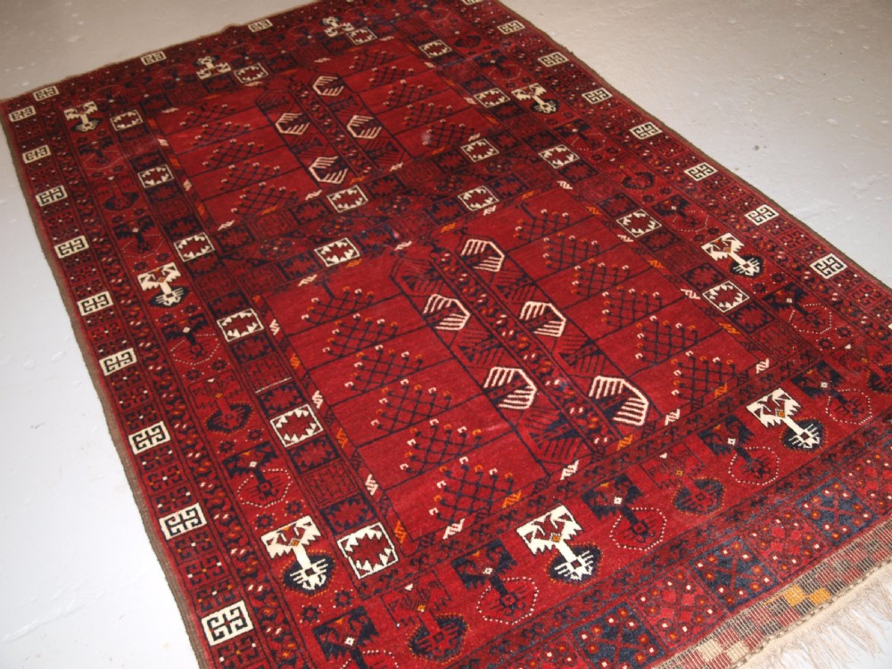 old afghan village rug with ersari turkmen ensi design circa 1920
