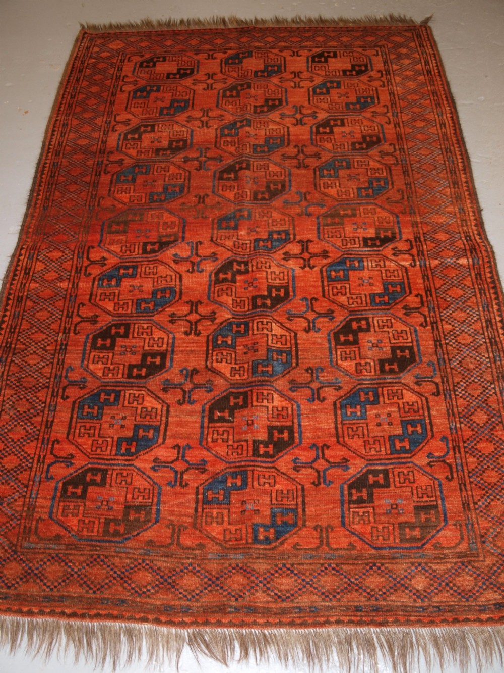 antique afghan ersari turkmen rug northern afghanistan superb colour circa 1900