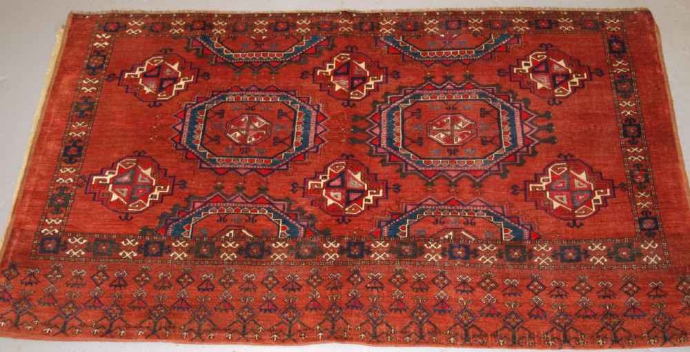 antique ersari turkmen chuval of large size unusual design with silk high lights late 19th century 2 of pair