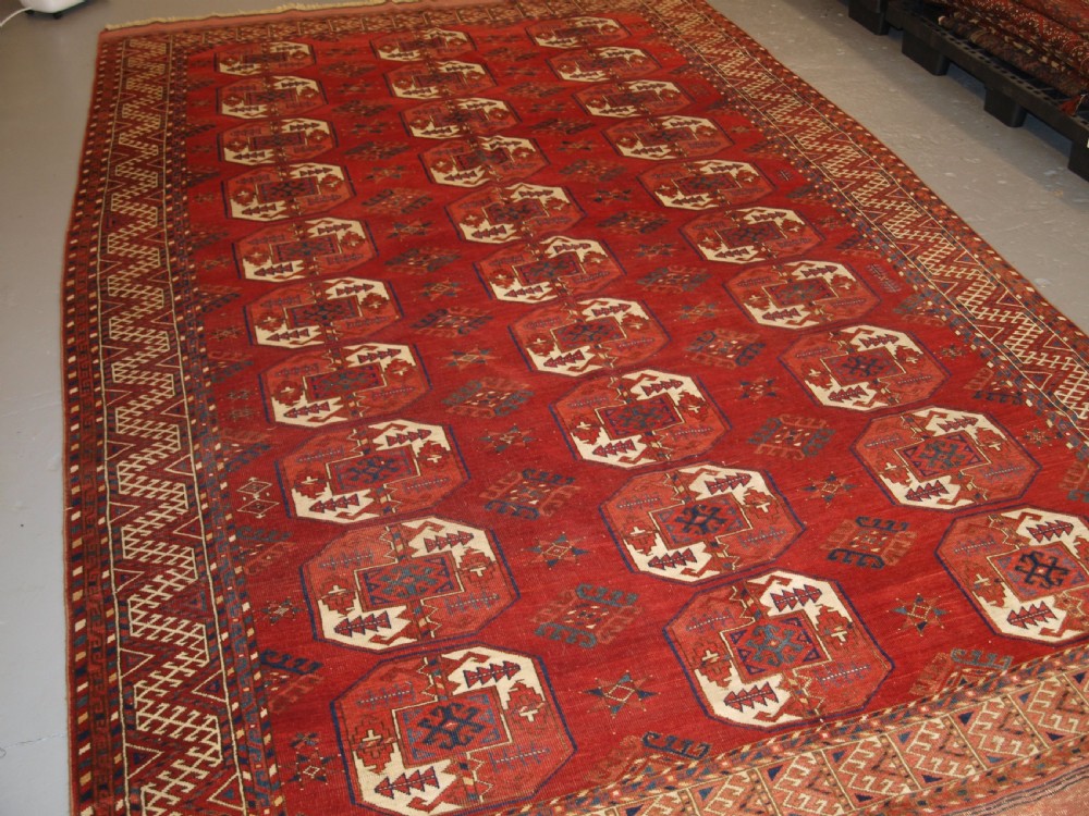 antique ersari kizil ayak turkmen main carpet superb colour and condition late 19th century