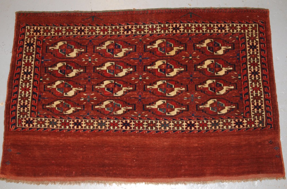 antique yomut turkmen 16 gul chuval superb colour great condition 2nd 12 19th century
