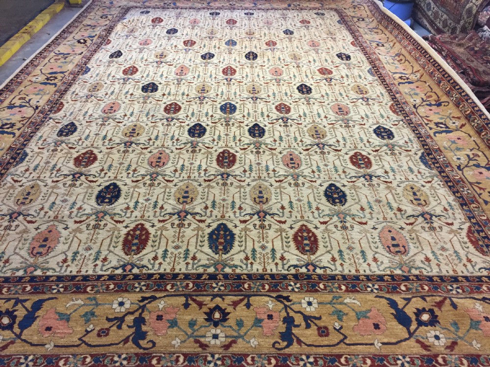 outstanding copy of a 19th century persian carpet with all over shrub design unused perfect condition