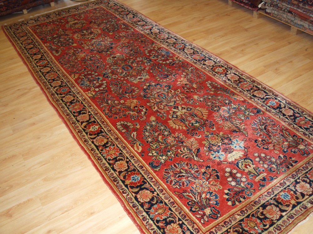 antique sarouk kelleh long rug superb condition great colour circa 190020