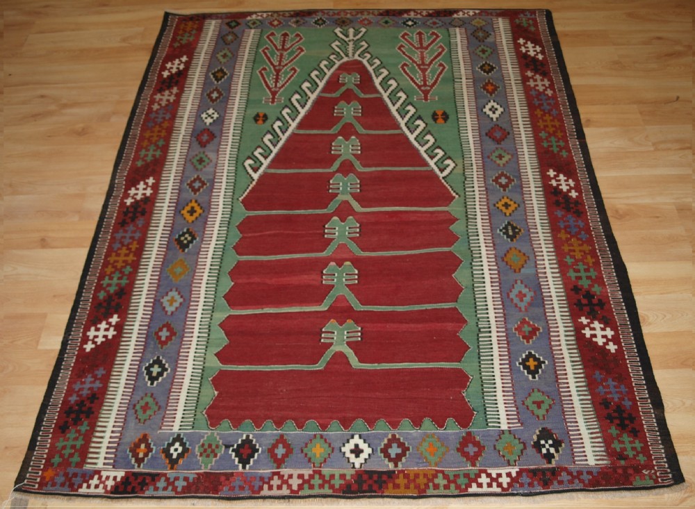 old turkish obruk prayer kilim of traditional design excellent condition circa 1920