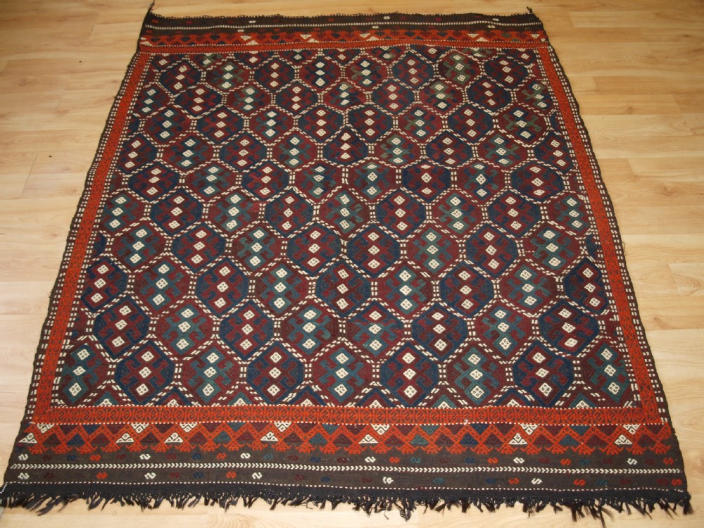 old turkish flat weave in cicim technique bergama region circa 1920