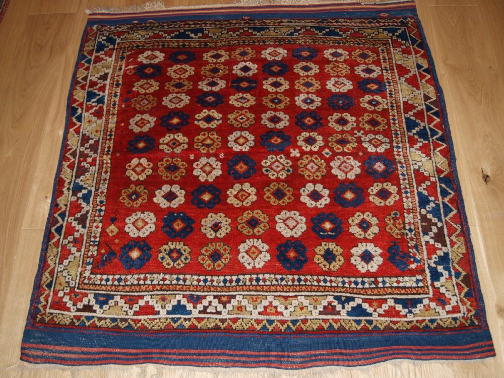 antique turkish bergama rug all over floral design 2nd half 19th century