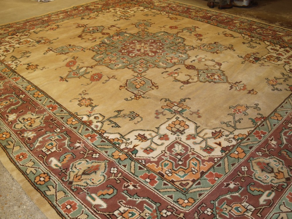 old turkish oushak design carpet large size and soft colours circa 1920