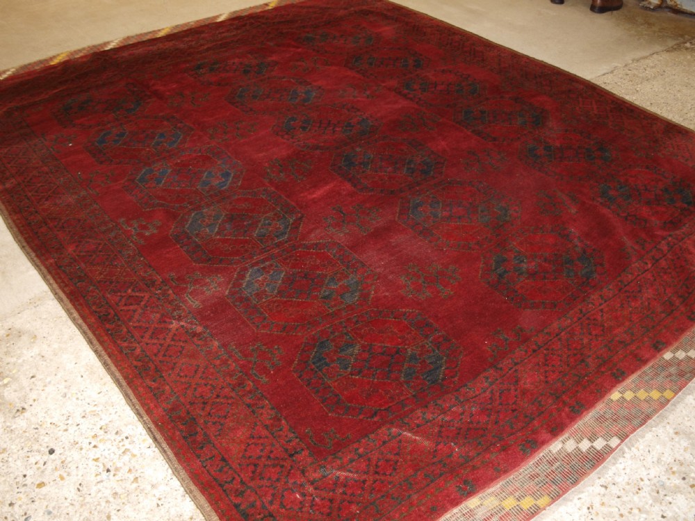 antique afghan ersari village carpet good colour circa 1900
