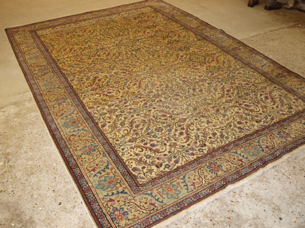 old turkish kayseri carpet all over floral design soft colours good condition circa 1920
