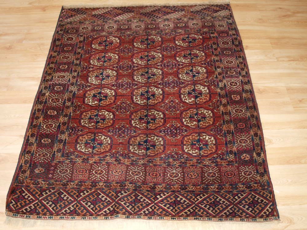 antique tekke turkmen rug of small size good colour late 19th century