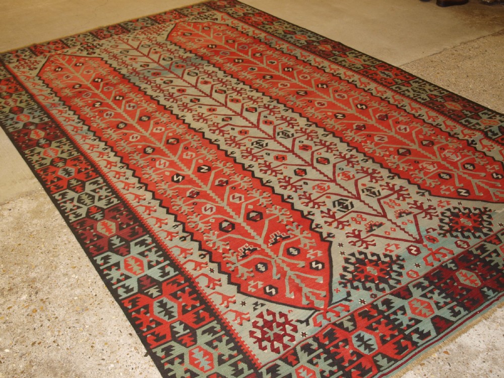 antique turkish sivas kilim of scarce design superb condition circa 1900