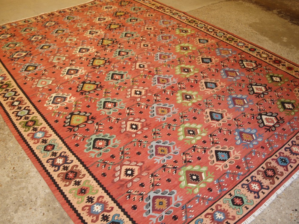old balkan sharkoy kilim with all over repeat design circa 192030