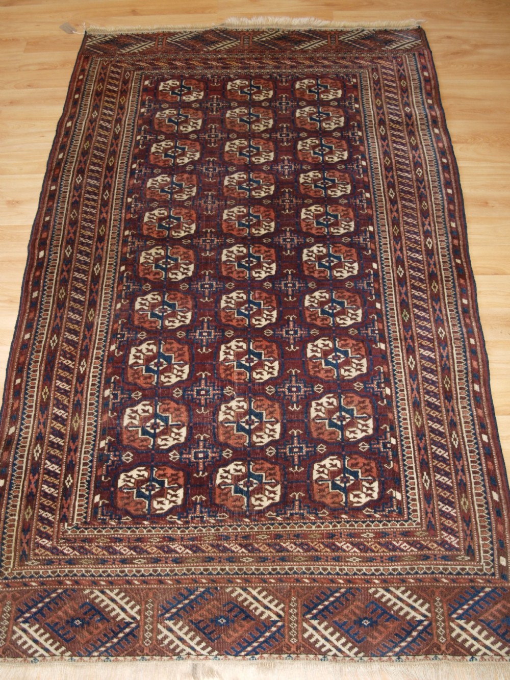 antique tekke turkmen dip khali rug good colour and condition circa 1900