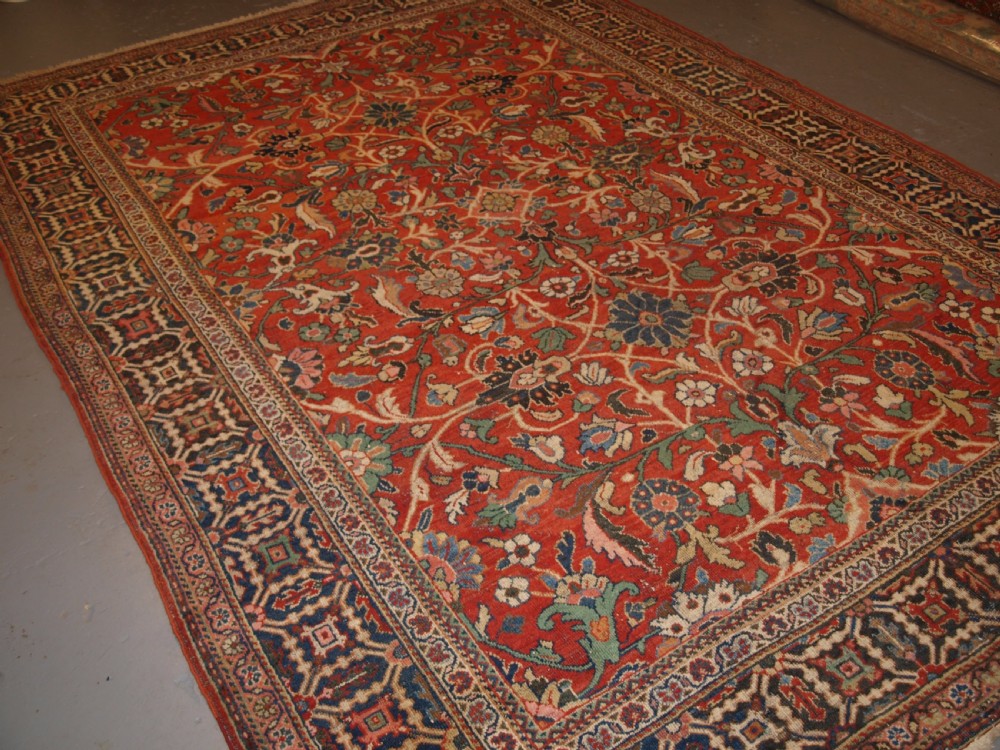 antique persian mahal carpet all over design country house carpet circa 1900
