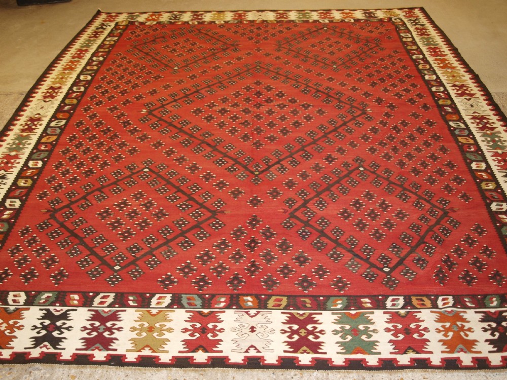 old sharkoy kilim of large size with traditional design circa 1920