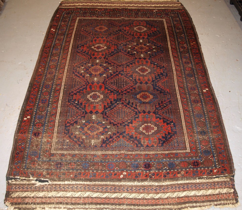 antique timuri baluch main carpet outstanding colour ex wisdom collection 2nd half 19th century