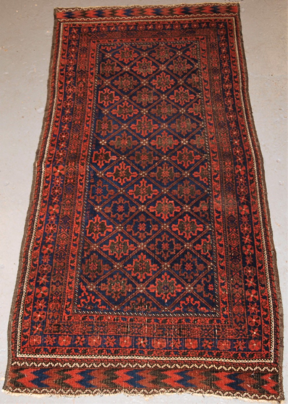 antique baluch rug khorassan region north east persia snowflake design circa 1880